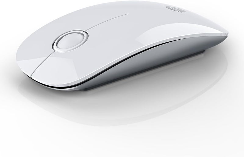 RAPIQUE Bluetooth Wireless Mouse - (BT5.1+USB) Slim Dual Mode Computer Mice with Quiet Click, Low Power, and 1600 DPI, Portable Cordless for MacBook, Laptop, iPad Pro/Air, Chromebook (White) - Image 1
